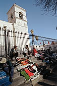 Arequipa, spontaneous artisan market in the courtyard of San Francisco church